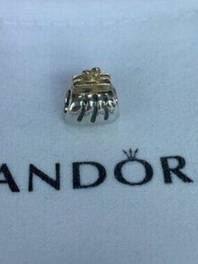 Pandora Two Tone Bow Purse Sterling Silver Charm